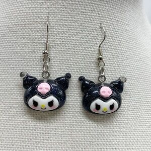 Kuromi Kawaii Anime Cartoon Resin Dangle Earrings NEW